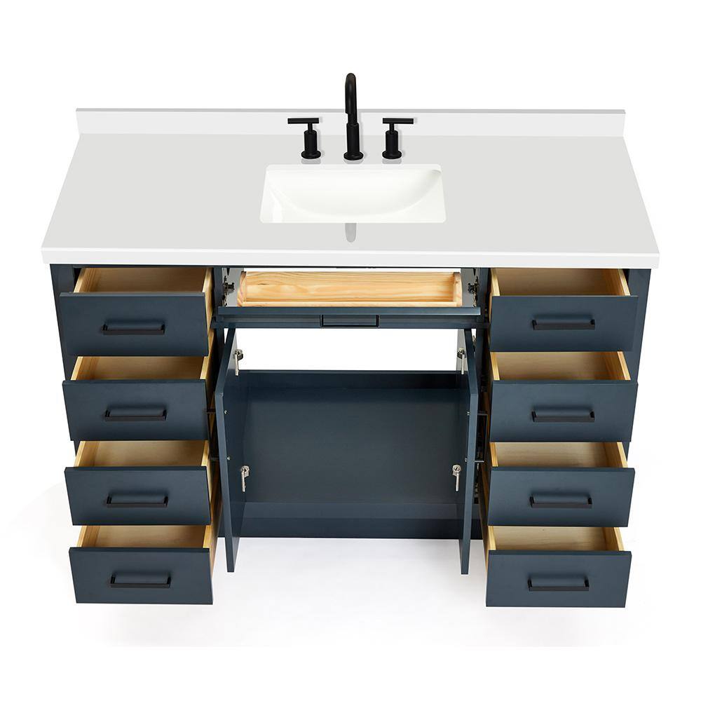 Midnight Blue 55" Freestanding Single Basin Vanity Set