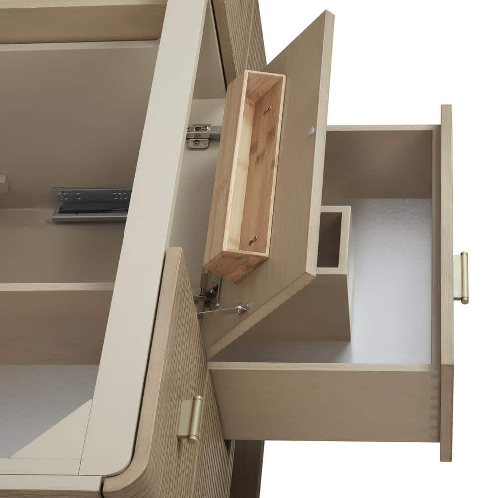 Lucian 48" Pebble Oak Single Vanity with Brass Hardware