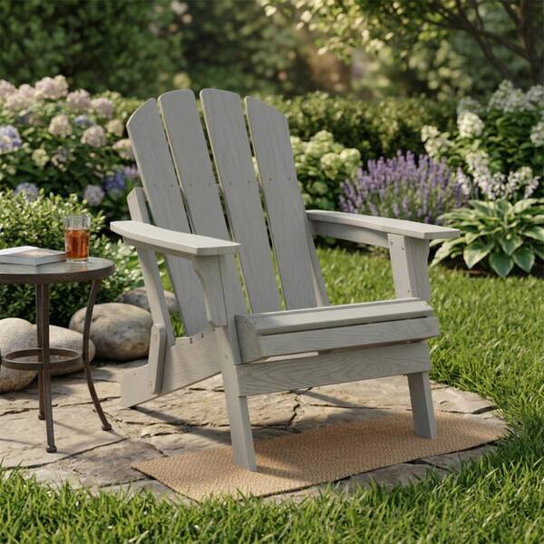 A Anleolife Oversize Wooden Outdoor Folding Adirondack Chair, Wood