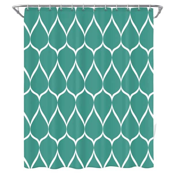 Aoibox Waterproof 72 in. W x 72 in. L Quick-Drying Polyester Shower Curtain in Teal Blue