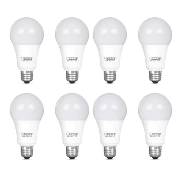 Feit Electric 100-Watt Equivalent A19 Dimmable CEC Title 20/24 90 CRI E26 Medium LED Light Bulb Bright White 3000K(8-Pack)