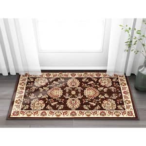 Timeless Abbasi Brown Beige 2 ft. x 4 ft. Traditional French Country Area Rug