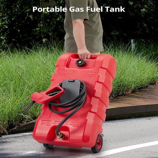 15 Gal. Red Fuel Tank Container with Manual Transfer Nozzle, Extra