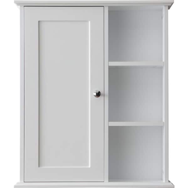 23.6 in. W x 7.1 in. D x 27.6 in. H Bathroom Storage Wall Cabinet in White