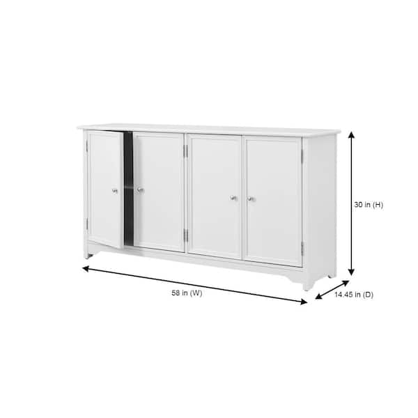 Home Decorators Collection Bradstone 4 Door White Storage Console