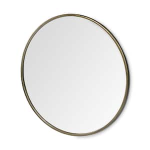 Mariana 47.24 in. x 0.98 in. Classic Round Framed Gold Vanity Mirror