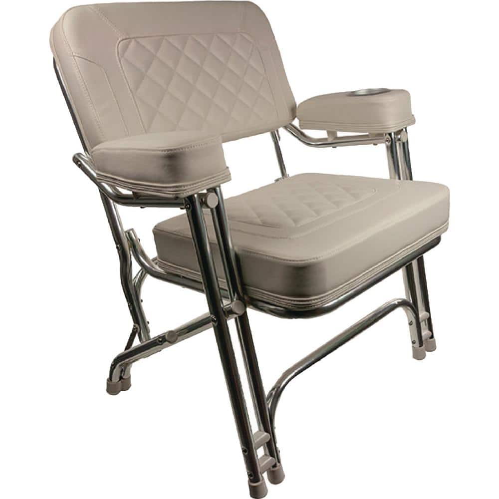 Springfield Marine Premium Deck Chair, White 1080125-CR - The Home Depot