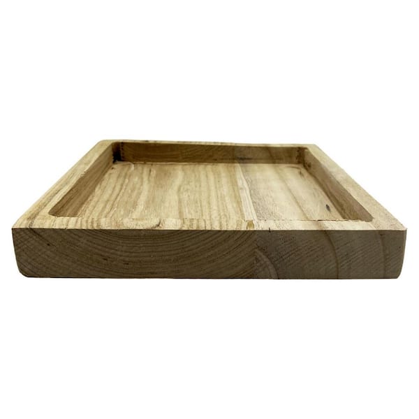 Brown 11 in. Wide Decorative Wooden Tray