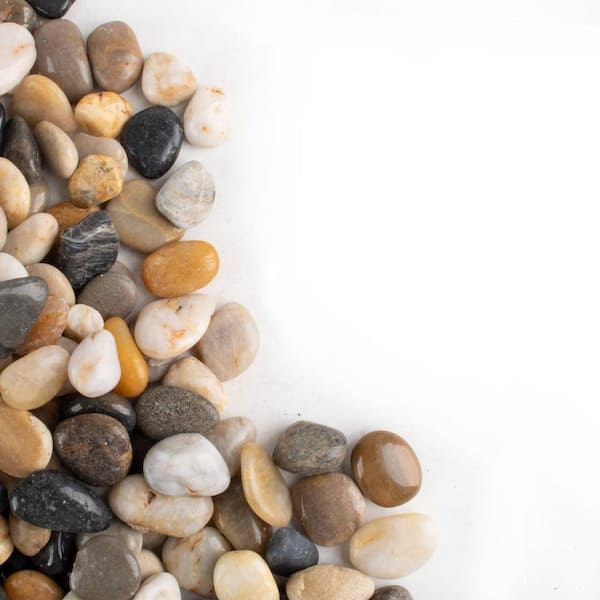 16.14 in. x 12.76 in. x 2.8 in. Oval Natural Finish Stone Box Decorative Gravel Landscaping 18 Pieces