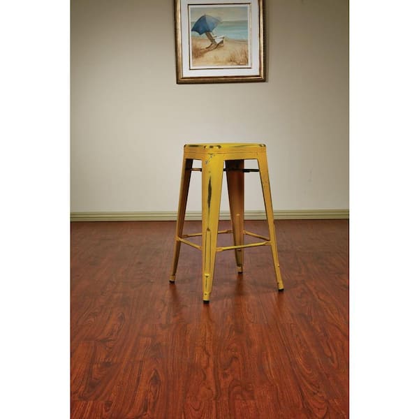 OSP Home Furnishings Bristow 26.25 in. Antique Yellow with Blue Specks Bar Stool (Set of 4)