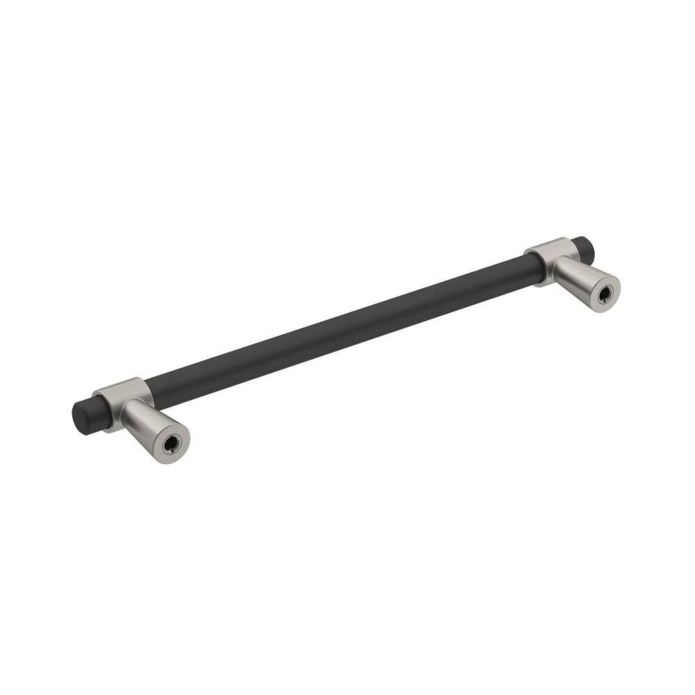 Matte Black and Satin Nickel Modern Cabinet Bar Pull