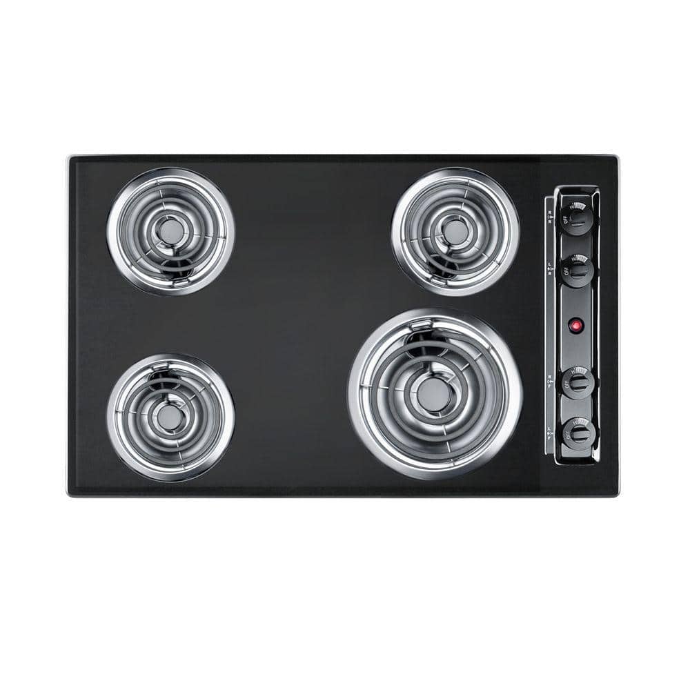 30 in. Coil Electric Cooktop in Black with 4 Elements