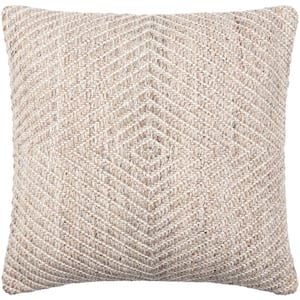 Cairn Dusty Pinnk Woven Down Fill 18 in. x 18 in. Decorative Pillow