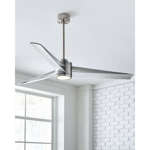 Armstrong 60 in. Integrated LED Indoor/Outdoor Brushed Steel Ceiling Fan with Light Kit, DC Motor and Remote Control
