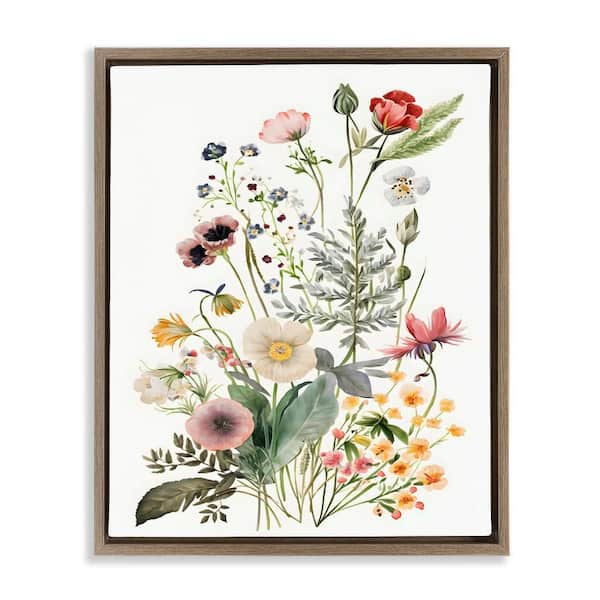 Stupell Industries Subtle Spring Blossoms by Petals Prints Design 1 Piece Brown Floater Frame Nature Graphic Art Print 17 in. x 21 in.