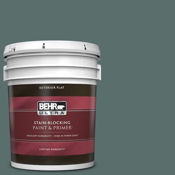 BEHR ULTRA 5 gal. #490F-6 Agave Frond Flat Exterior Paint & Primer