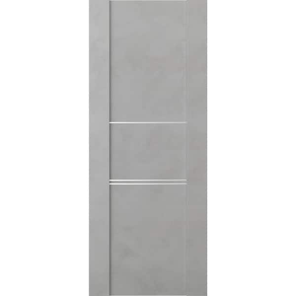 Belldinni Vona 24 in. W x 80 in. H x 1-3/4 in. D 1-Panel Solid Core Light Urban Prefinished Wood Interior Door Slab