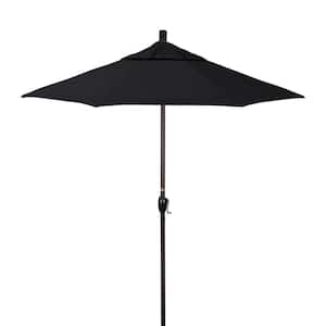 7.5 ft. Bronze Aluminum Market Patio Umbrella with Crank Lift and Push-Button Tilt in Black Pacifica Premium