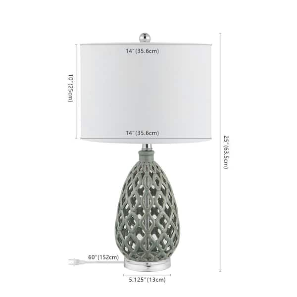 SAFAVIEH Quin 25 in. Grey Table Lamp TBL4407A-SET2 - The Home Depot