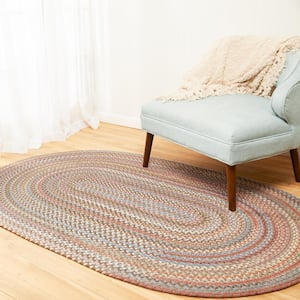 Greenwich Mocha Multi 2 ft. x 3 ft. Oval Indoor Braided Area Rug
