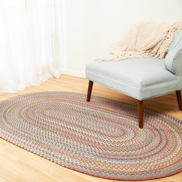 Greenwich Mocha Multi 8 ft. x 11 ft. Oval Indoor Braided Area Rug