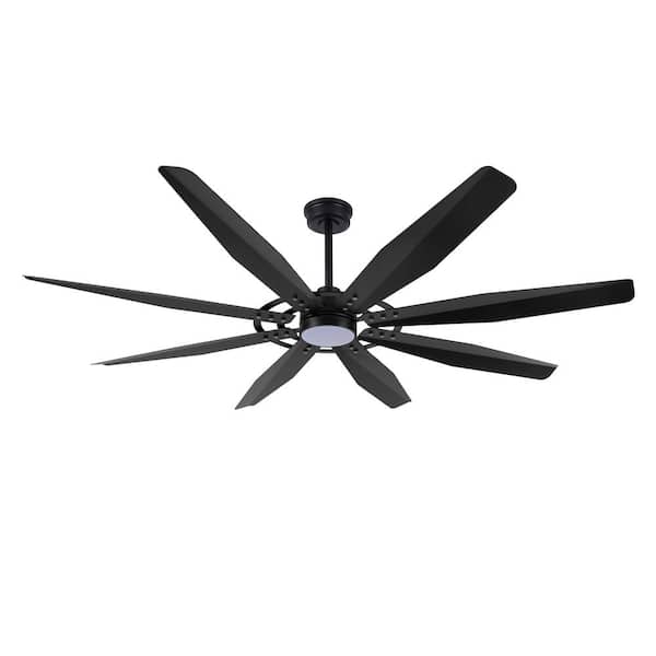 MLiAN 72 in. 8 Blades Black Indoor LED Ceiling Fan with Remote control