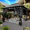 JOYSIDE 11 ft. x 11 ft. Black Steel Pop-up Gazebo with Mosquito Netting J06-BLACK-LK2