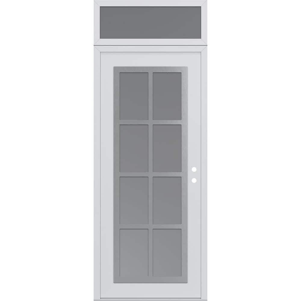 C16 36 in. x 96 in. Silver P Left-Hand/Inswing Frosted Glass White/White Transom Steel Prehung Front Door price history on PriceWatchPro
