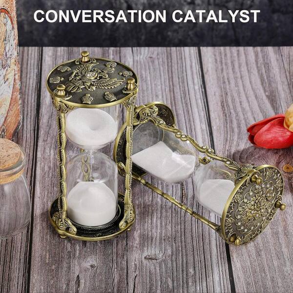 Afoxsos Black Sand Antique Hour Glass Timer 60 Minute: Mandala