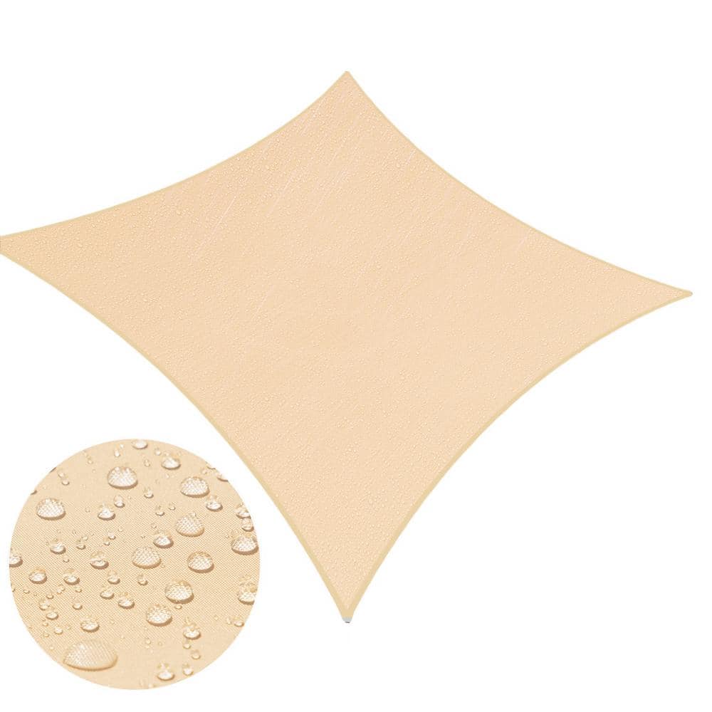 Beige 9.5' x 9.5' Waterproof Square Patio Shade Sail