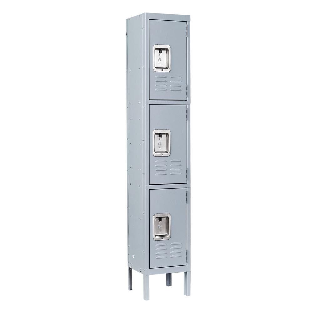 Mlezan 3-Tier Shelf Metal Locker for Employees Students Gym Storage ...