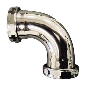 1-1/2 in. 90-Degree 22-Gauge Chrome Plated Brass Double Slip-Joint Elbow for Sink Drainage