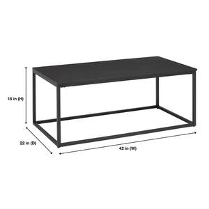 Donnelly 42 in. Black Rectangle MDF Wood Top Coffee Table