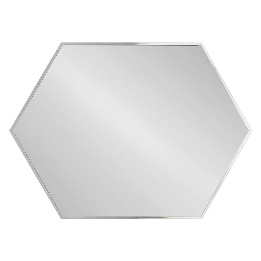 31" Sophisticated Silver Beveled Hexagon Wall Mirror