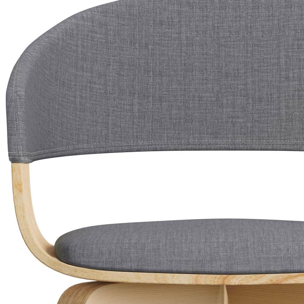 Elegant Light Grey Linen Upholstered Dining Chair with Light Wood Legs