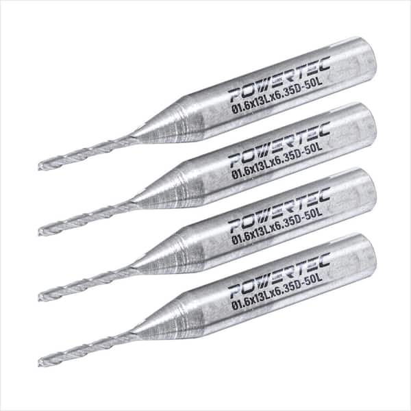 1/16 in. x 1/4 in. Shank Up Cut Tungsten Carbide Spiral Router Bit (4-Pack)
