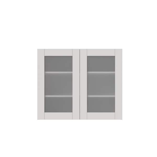 Wall Cabinet With Frosted Glass Doors, Home Depot White Kitchen Cabinets With Glass Doors