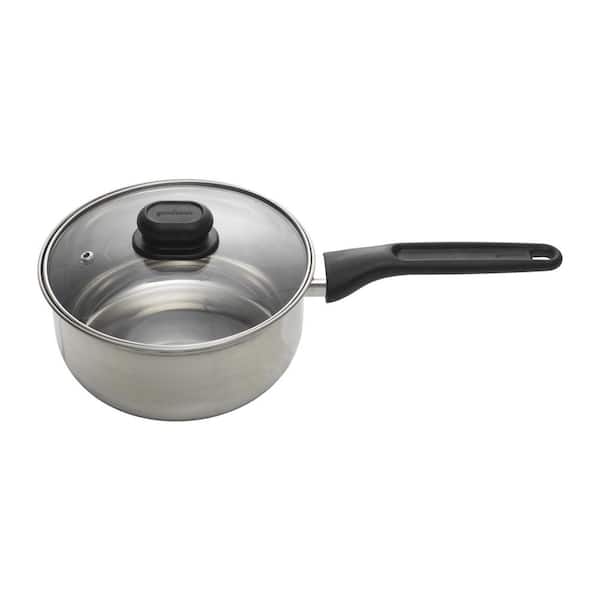Basics Stainless Steel Sauce Pan With Glass Lid, 2.25 Quart