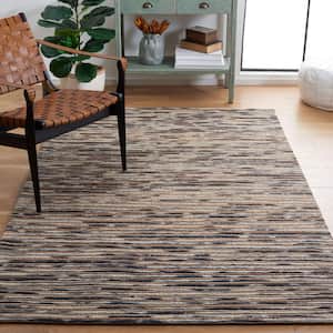 Marbella Natural/Gray 6 ft. x 6 ft. Gradient Striped Square Area Rug