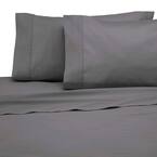 3-Piece Graphite Solid 300 Thread Count Cotton Twin Sheet Set