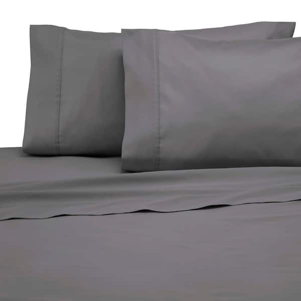Modern Living 3-Piece Graphite Solid 300 Thread Count Cotton Twin Sheet Set