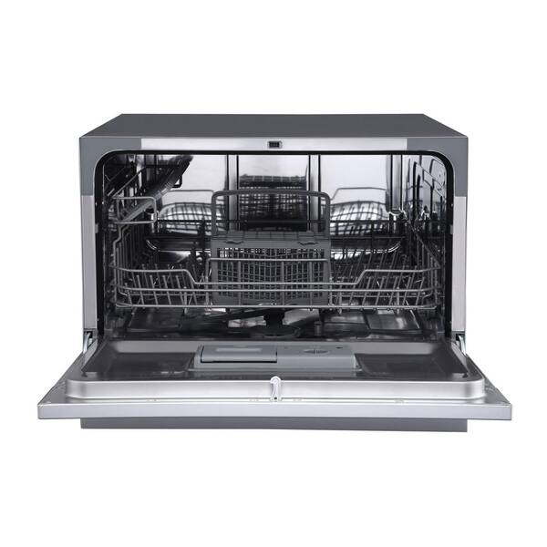EdgeStar - 22 in. Wide 6-Place Setting Countertop Dishwasher - Black