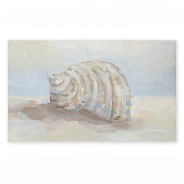 Rounded Seashell on Shore Beige 18 in. x 30 in. Polyester Non-Slip Outdoor Door Mat