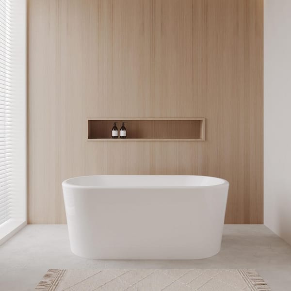 Ursula 4.91 ft. Acrylic Classic Flatbottom Non-Whirlpool Bathtub in White