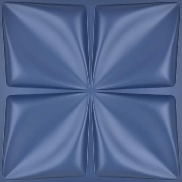 Art3d Robbin Navy Blue PVC 3D Decorative Wall Panel 19.68 in. x 19.68 in. Waterproof Wall Covering (32.29 sq.ft./pack)