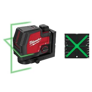 100 ft. REDLITHIUM Lithium-Ion USB Green Rechargeable Cross Line Laser Level with Charger and Alignment Target
