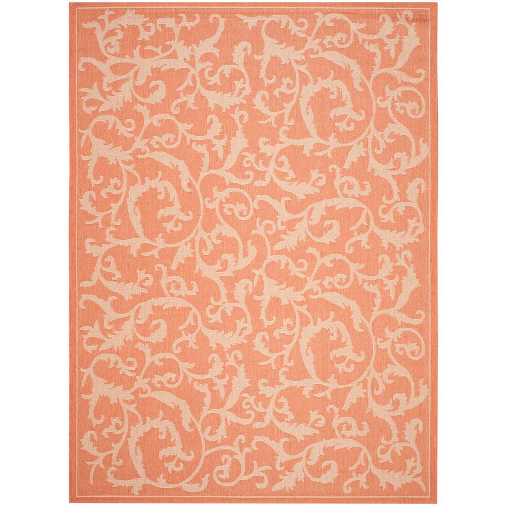 Terracotta & Natural 9'x12' Reversible Flat Woven Indoor/Outdoor Rug