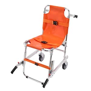 Foldable Aluminum Emergency Stair Climbing Wheelchair with 2 Wheels Portable Stair Lift Chair 350 lbs. for Elderly