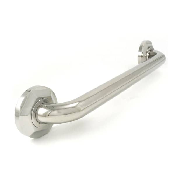 WingIts Platinum Designer Series 24 in. x 1.25 in. Grab Bar Hex in Polished Stainless Steel (27 in. Overall Length)