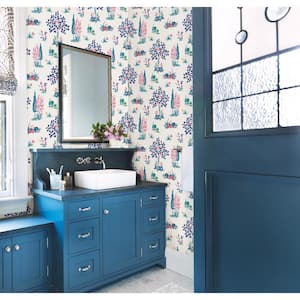 Blue Charming Grove Peel and Stick Wallpaper